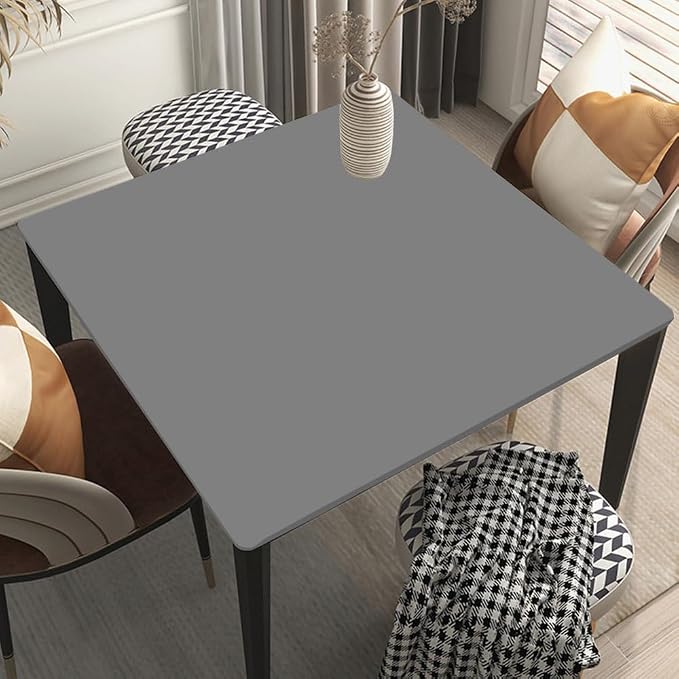 Stretch Picnic Tablecloth Suit for 28"x28" Table Gray Outdoor Table Covers for Dining Kitchen Home Party Style33