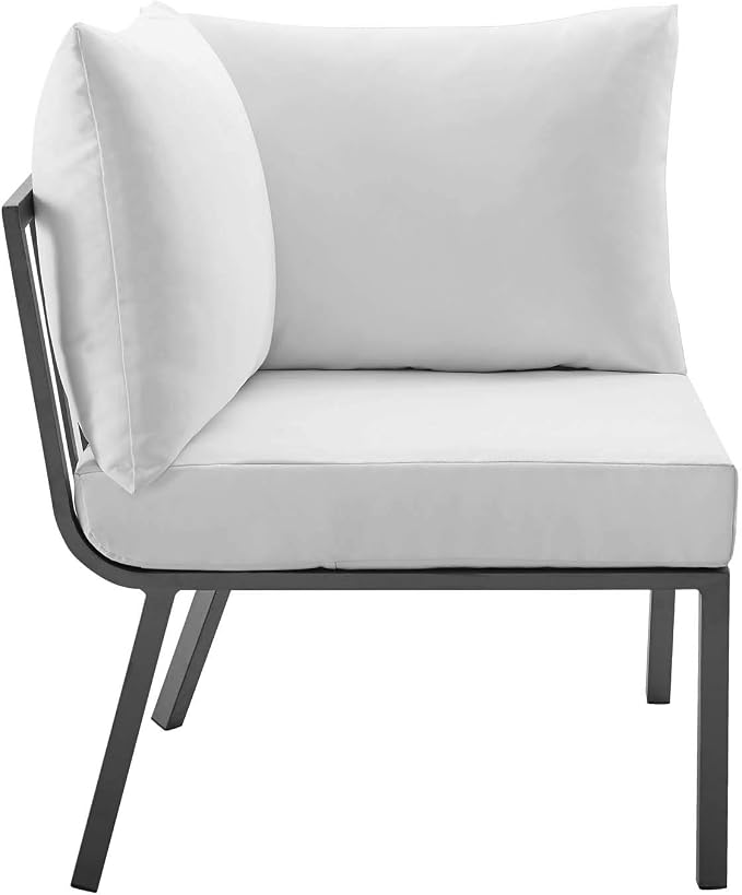 Modway Riverside 7 Piece Outdoor Patio Aluminum Set, 85.5 x 114 x 28, Gray White