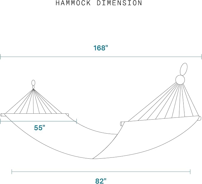 Fab Habitat Solid Recycled Polyester Hammock - Fargo - Khaki - Indoor/Outdoor, Quick Dry, 2 Person 460 lbs Capacity - Patio, Poolside, Backyard, Garden, Beach, Balcony - 12-14 ft Adjustable