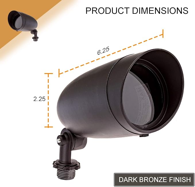Lighting One Light PAR20 120 Volt Die Cast Aluminum Durable Outdoor Landscape Security Lighting Flood, Dark Bronze