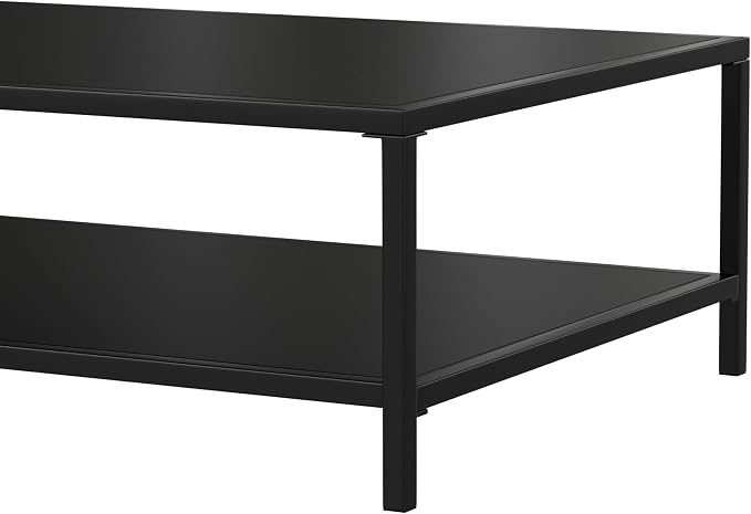 Merrick Lane Lanier Metal Patio Coffee Table - Black - Indoor/Outdoor