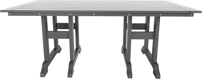 WestinTrends Malibu 71" Outdoor Patio Dining Table, Gray