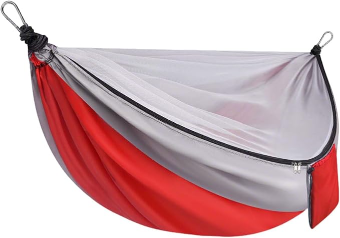 Portable Camping Hammock for Outdoor Relaxation, Lightweight Breathable Hammock with Quick Setup Straps, Ideal for Backyard, Travel, Hiking Adventures, Comfortable Hammock