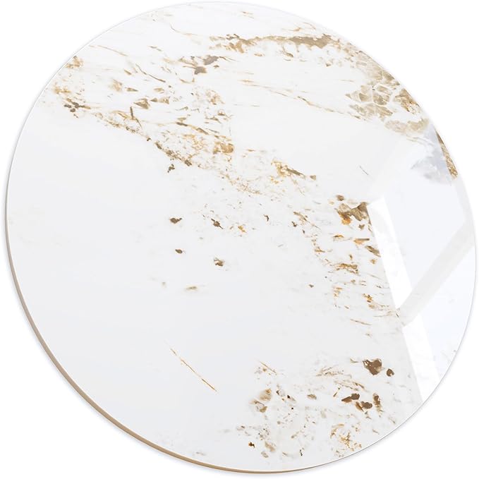 ZL ZELing Round Sintered Stone Table Top 23.6",Replacement Table Top for Indoor & Outdoor - Heat/Scratch Resistant Waterproof Ceramic DIY Desktop, Patio/Balcony/Bistro/Café & Dining Room (Brown)
