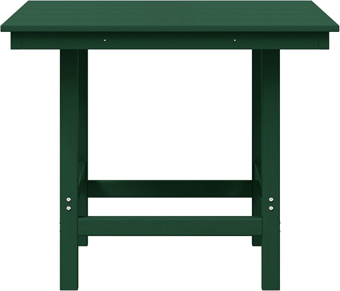 WestinTrends Ashore 5-Piece HDPE Outdoor Square Patio Dining Table Set with Armchairs, Dark Green