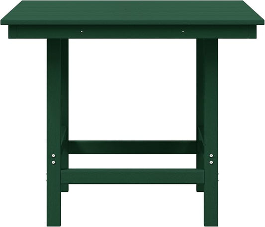 WestinTrends Ashore Outdoor HDPE 36" Square Patio Dining Table with Umbrella Hole, Dark Green