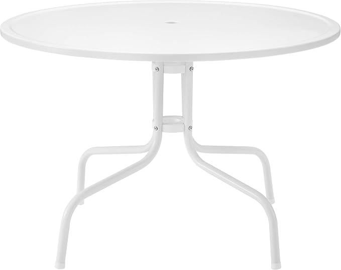 Crosley Furniture Griffith 5-Piece Outdoor Dining Set for 4, Retro Metal Round Patio Table and Chairs, White and Key Lime