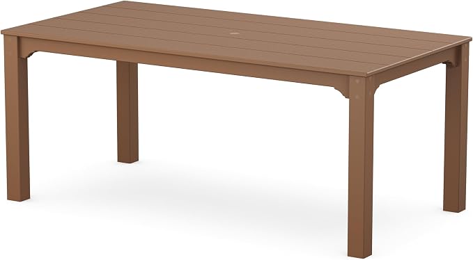 Martha Stewart by POLYWOOD® Chinoiserie Parsons 38" x 72" Dining Table in Teak