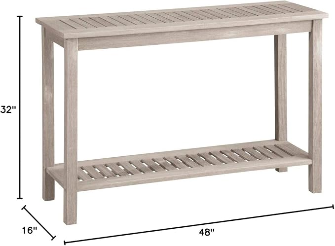 Wood Console Table Outdoor Patio Furniture (Driftwood Gray)