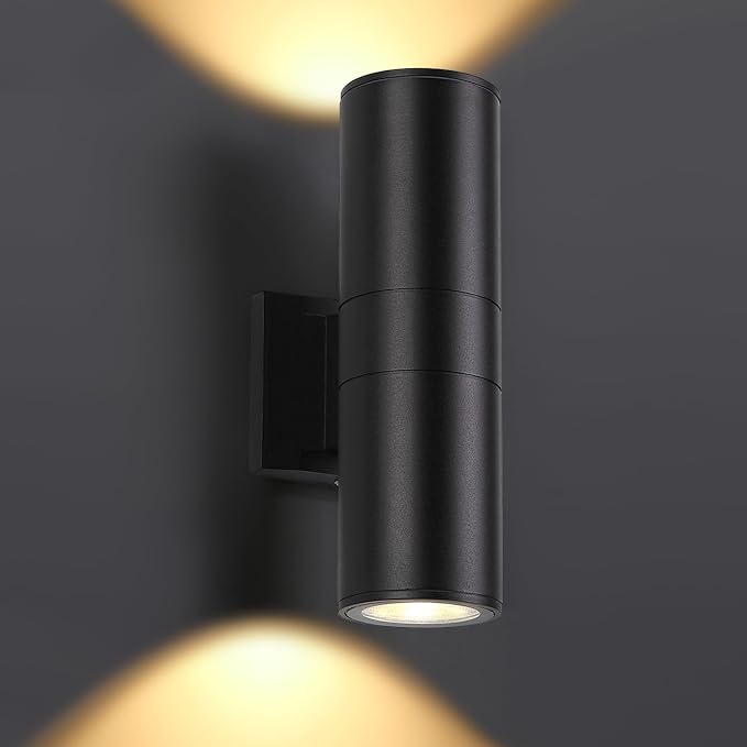 DAKAFUL Up and Down Wall Lights 1 Pack, Cylinder Outdoor Wall Sconce Light Aluminum Modern Outdoor Light Fixture and Exterior Wall Sconces Anti-Rust Waterproof for Porch Patio Wet Location Door Way