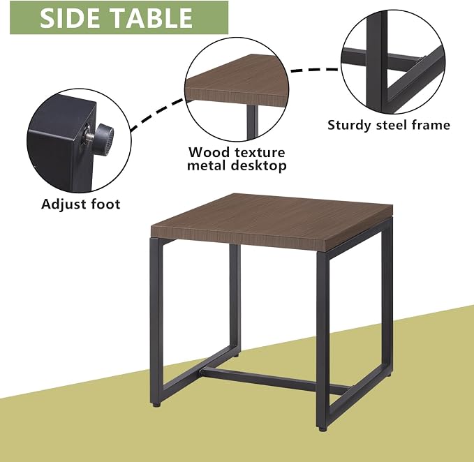 Rilyson Wicker Outdoor Patio Furniture Set of 3, 3 Piece Patio Conversation Set with 2 Chairs and Side Table, Thick Cushions, Deep Seating, for Porch Deck Garden Brown/Red