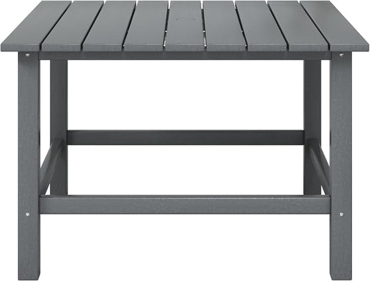 WestinTrends Malibu Kids Outdoor Patio Furniture HDPE 31" Wide Square Dining Table, Gray