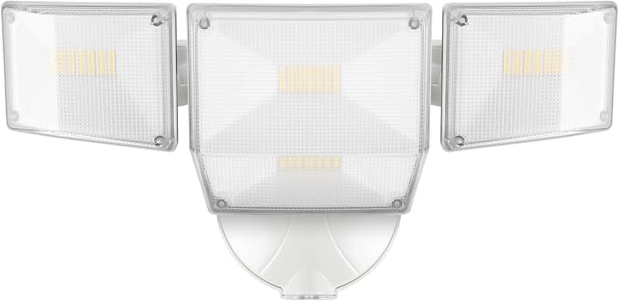 85W 10000LM Dusk to Dawn Outdoor Lighting, 4-Head Super Bright LED Flood Light, 5000K Daylight, IP65 Waterproof Hardwired Exterior Security Light for House Garage, Yard, Backyard (White)