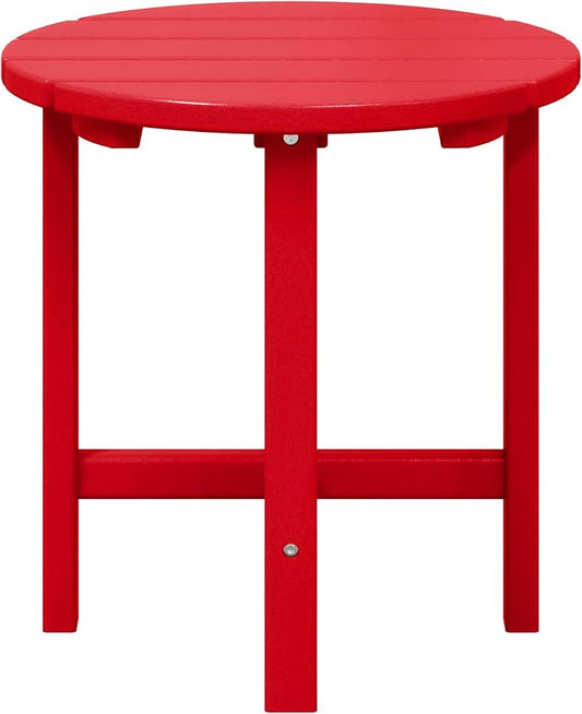 WestinTrends Dylan Adirondack Round Outdoor Side Table, Red