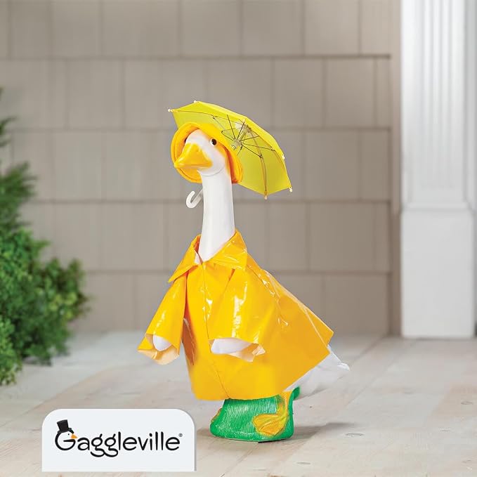 Gaggleville Raincoat Goose Outfit, Fits Large 23" H Statue, by Fox | Valley Traders