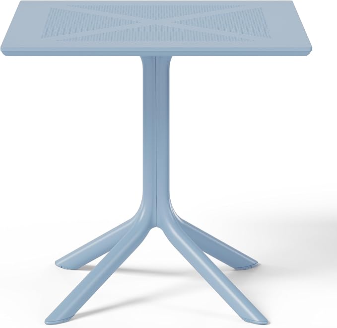 WestinTrends Playa 31.5" Square Plastic Outdoor Patio Dining Table for 4, French Blue