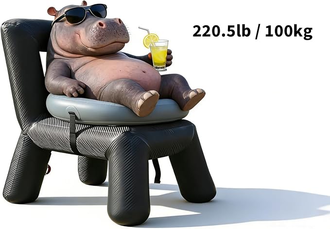 PlayDo Air Chair and Table Portable Blow Up Picnic Table Inflatable Camp Seats with Back Durable Camping Outdoor Furniture Lightweight Waterproof Stool Emergency Toilet Camping Potty, Two Chairs