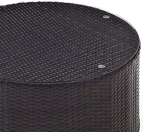 Crosley Furniture Catalina All Weather Rattan Wicker Outdoor Round Coffee Table for Patio, Deck, Porch, Brown