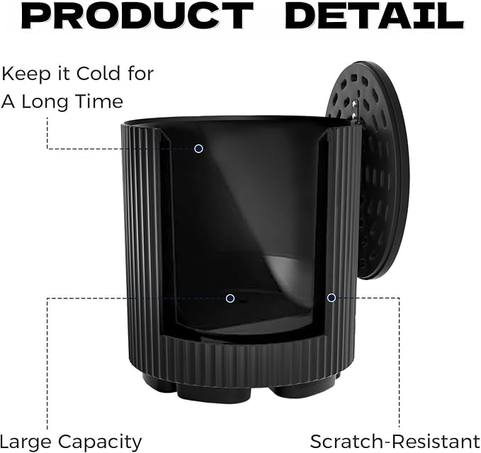 Patio Table, 2 PCS Ice Chest Storage, Portable Outdoor Bucket Cooler, 16.65in Outdoor Cooler Side Table - 2 in 1, Ice Chest Side for Parties Picnics Beach, Black
