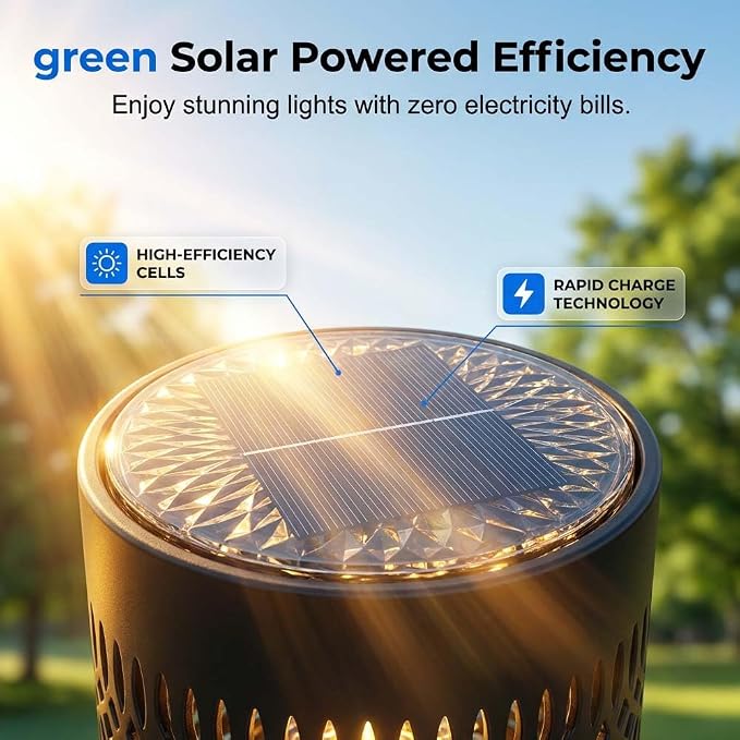 Decorative Solar Mandala Lights, Metal Solar Powered Outdoor Wall Lights Solar Powered Deck Step Stair Light, Waterproof Mandalas Fence Light for Garden Yard Backyard Post Patio Decor (4, Flower)