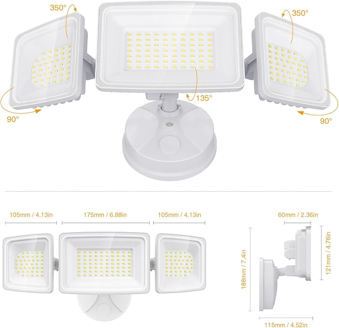 Onforu 150W LED Security Light, 15000LM Outdoor Flood Light Switch Controlled, IP65 Waterproof LED Exterior Floodlight, 6500K White Wall Mount Security Lighting for Entryway, Garage, Yard, Eave