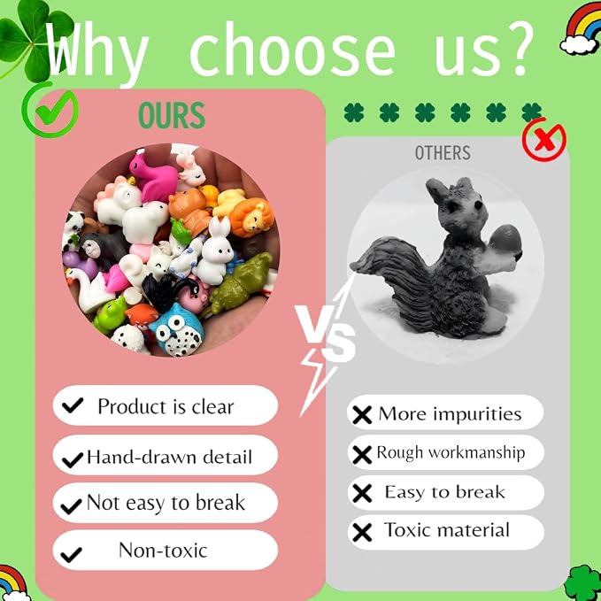 70pcs Mini Tiny Resin Animals for Fairy Garden Decor, Miniature Landscape, Dollhouse Accessories, Crafts Projects, Easter Scatter, DIY Terrarium(70 Styles)