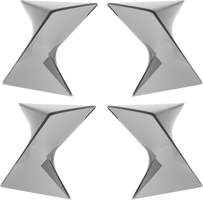 LeisureMod 15.75" Triangular Side Table, Stackable Plastic Accent End Table for Indoor & Outdoor Use, Weather-Resistant Modern Patio & Living Room Table, Set of 4, Smoke