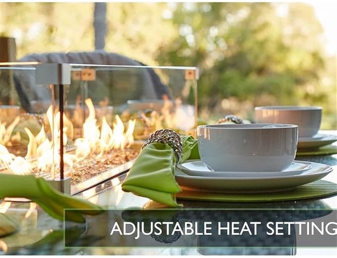 Brown Rattan 4 Seat Square Gas Fire Pit Set with Dining Chairs