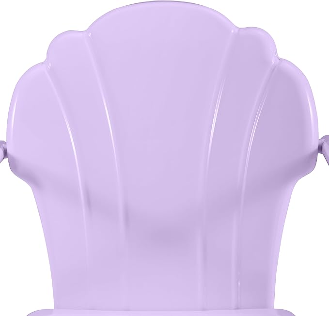 Crosley Furniture Tulip 5-Piece Outdoor Dining Set for 4, Vintage Retro Metal Round Patio Table and Chairs, Lavender Gloss/White Satin