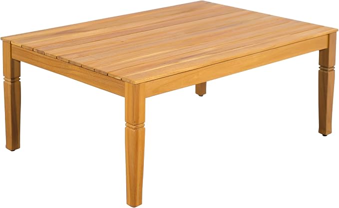KLMM 4-Piece Patio Furniture Set,Outdoor Furniture with Coffee Table,Patio Conversation Set,Deep Seating with Thick Cushion,for Backyard Porch Balcony (Teak Finish-PF)