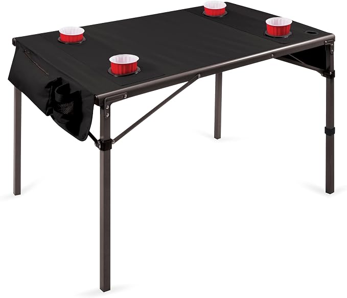 ONIVA - a Picnic Time Brand Travel Portable Soft Top Folding Table for Camping and Outdoors with Carry Bag, (Black) 6 x 6 x 43