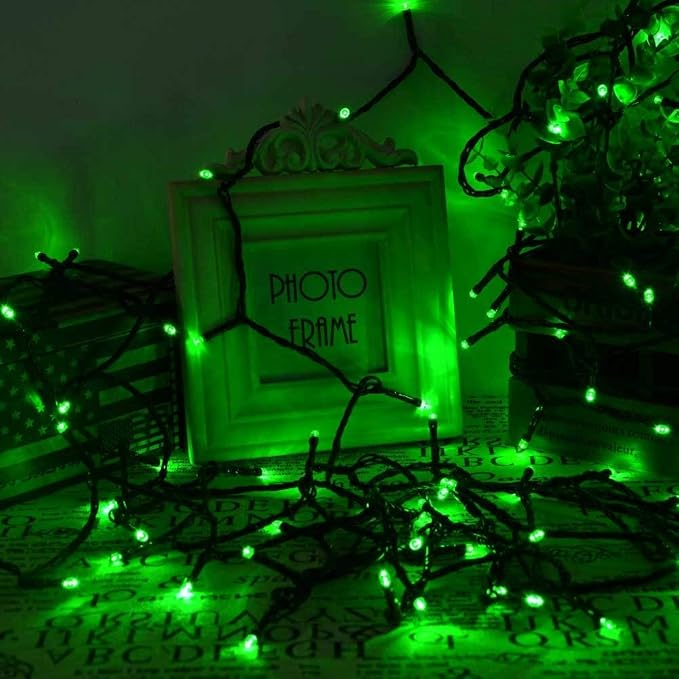 Toodour Solar Christmas Lights Outdoor, 2 Packs Total 144ft 400 LED Solar String Lights with 8 Mode, Outdoor Christmas String Light for Garden, Patio, Fence, Balcony, Xmas Tree Decor - Green