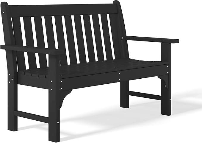 WestinTrends Malibu 3-Piece HDPE Outdoor Patio Furniture Couch and Coffee Table Set, Black