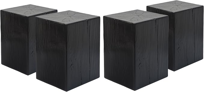 Patio End Table, Square, Black, 18 Inch