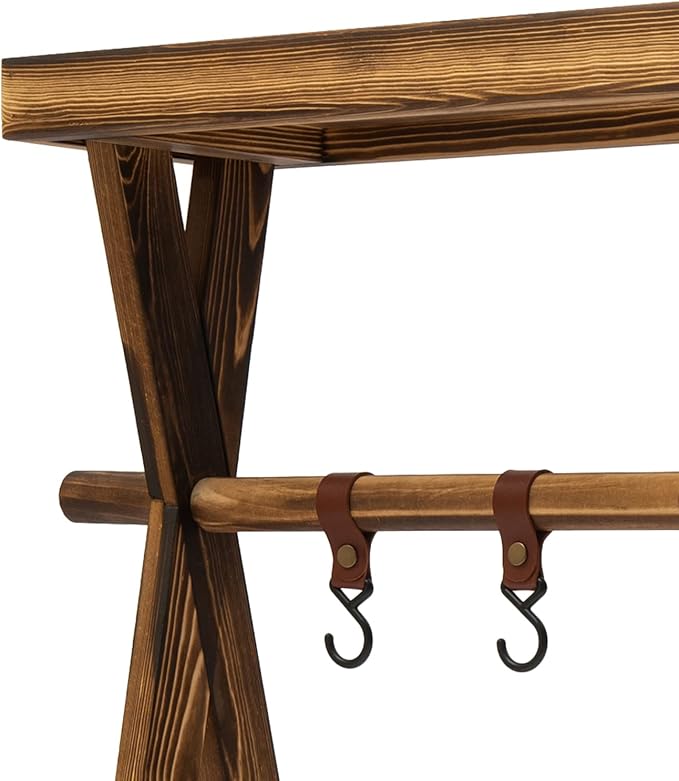 Wooden Portable Picnic Table Lightweight Wine Picnic Tables Original Wood Color Picnic Rack Beechwood Shelf for Storage Outdoor Kitchen RV for Picnic BBQ Home Storage