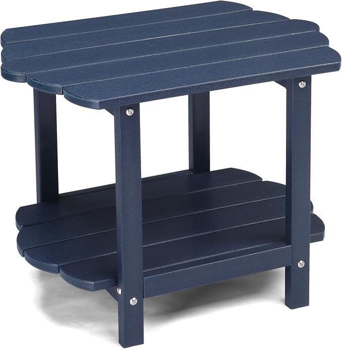 Adirondack Outdoor Side Table, 2-Tier Patio End Table, Small Outdoor Table Adirondack Side Tables