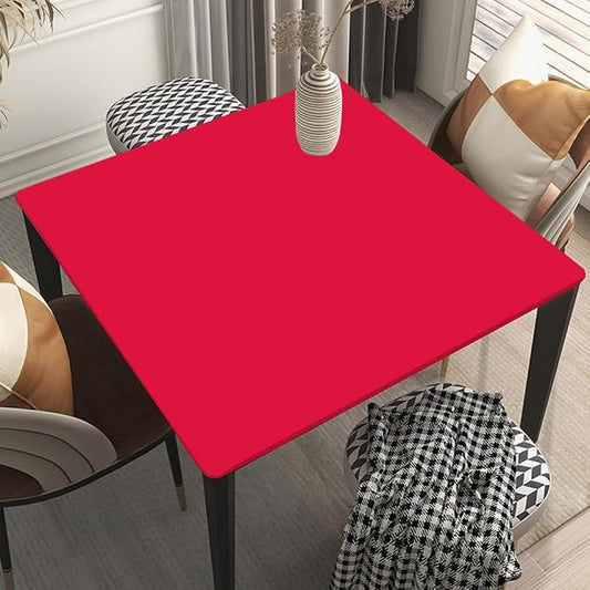Stretch Picnic Tablecloth Suit for 36"x36" Table Crimson Outdoor Table Covers for Dining Kitchen Home Party Style87