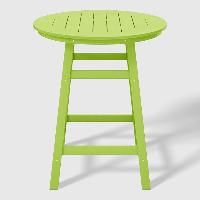WestinTrends Malibu 5-Piece HDPE Outdoor Patio Dining Bar Bistro Table Set with Counter High Round Bar Stools