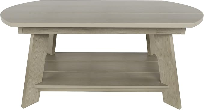 WestinTrends Tuscany Outdoor Coffee Table, All Weather HIPS 2 Tier Patio Adirondack Coffee Table, Weathered Gray
