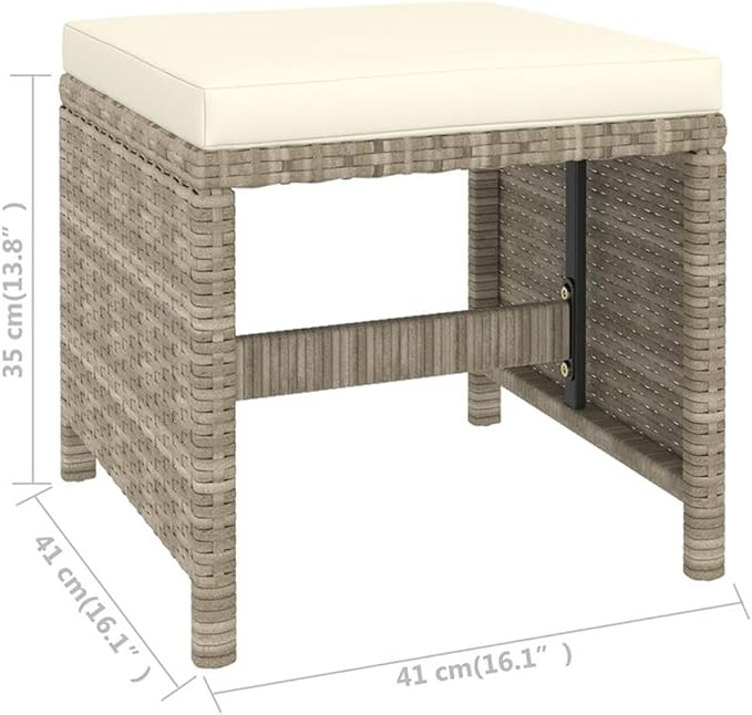 Afuera Living 6-Piece Synthetic Poly Rattan Outdoor Patio Dining Set, Beige/Cream Finish, Weather-Resistant PE Rattan with Cushions, Modern Style for Garden or Terrace, Seats Up to 6 People