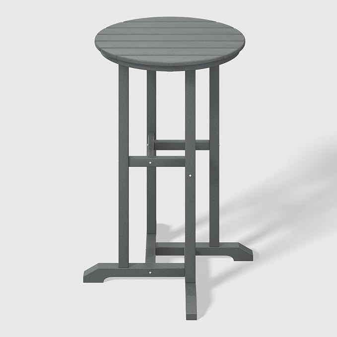 WestinTrends Malibu 37" Counter Height Round Outdoor Patio Bistro Bar Table, Gray
