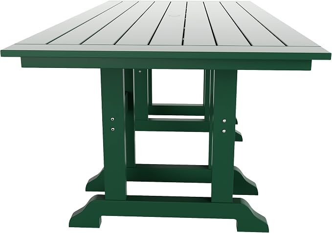 HDPE Laguna 38" X 73" Rectangular Dining Table,Dark Green