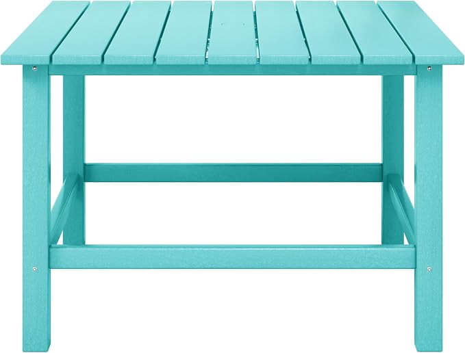 WestinTrends Malibu Kids Outdoor Patio Furniture HDPE 31" Wide Square Dining Table, Turquoise