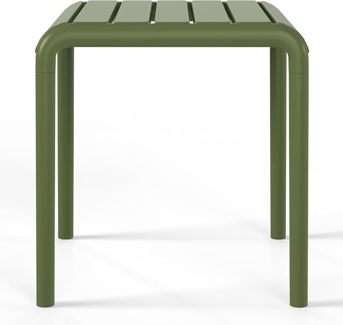 WestinTrends Playa Plastic Modern Outdoor Patio Accent Side Tables (Set of 2), Olive Green