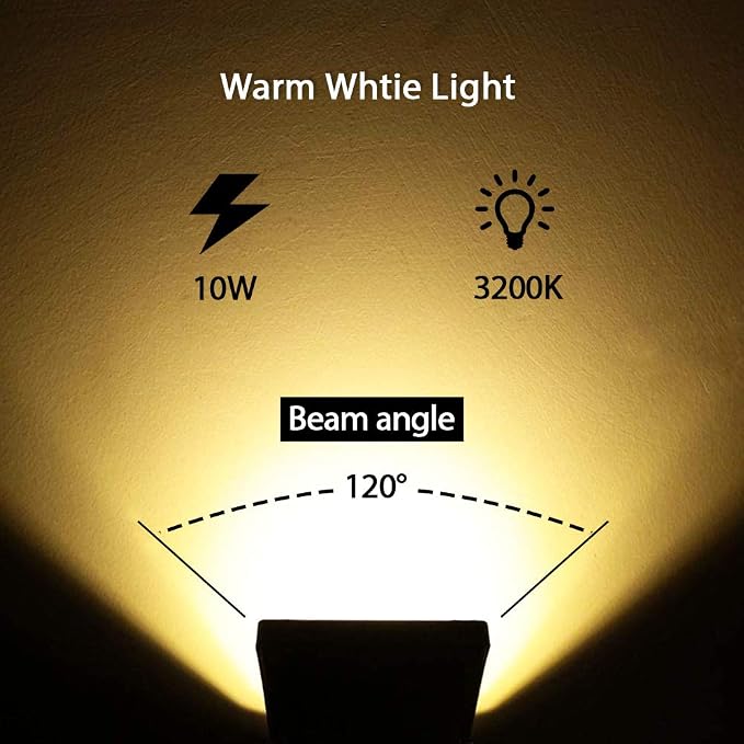 10W Low Voltage LED Landscape Lights, Bowfishing Lights Warm White 12V Spotlights for Garden Pathway, Yard, Lawn, Wall, Trees Lighting, Outdoor Spotlight with Spike Stand(10 Pack)