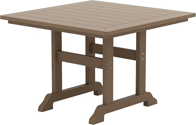 HDPE Laguna 43" Square Dining Table,Weathered Wood