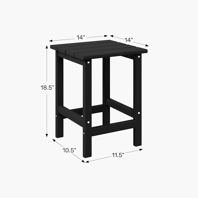 WestinTrends Malibu Square Outdoor Side Table for Adirondack Chair, Dark Green