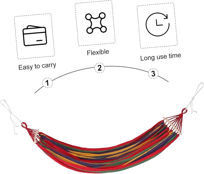 Hammock with Duckbill Buckle Canvas Outdoor Hanging Bed for Camping Backyard Garden and Patio Relaxation Portable and Easy to Up