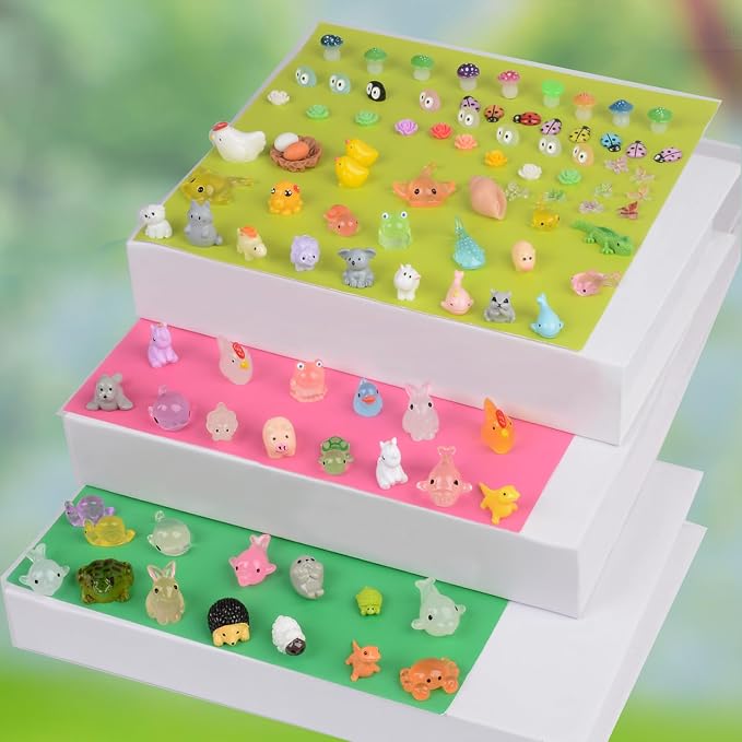 U-Zimikee 150 Pcs Mini Resin Animals Miniature Animal Figurines Small Tiny Animal Figures Bulk for Fairy Garden Décor Micro Landscape Ornaments Dollhouse Craft Accessories