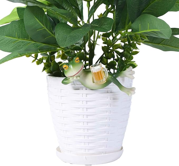 Miniature Frog Statue Plant Decorations for Pots, Funny Frog Figurines Gifts Women Outdoor Garden Decor Planter Hugger for Lawn,Flower,Yard,Ornament,4.33"x2.16"x2.12